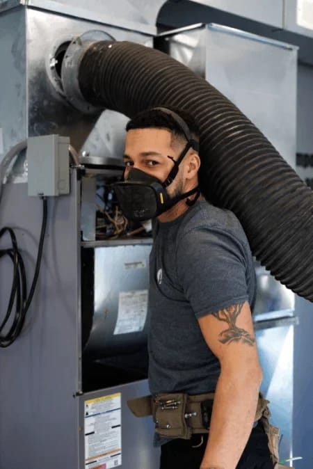 Dust and debris removed from a real system by Breathewell